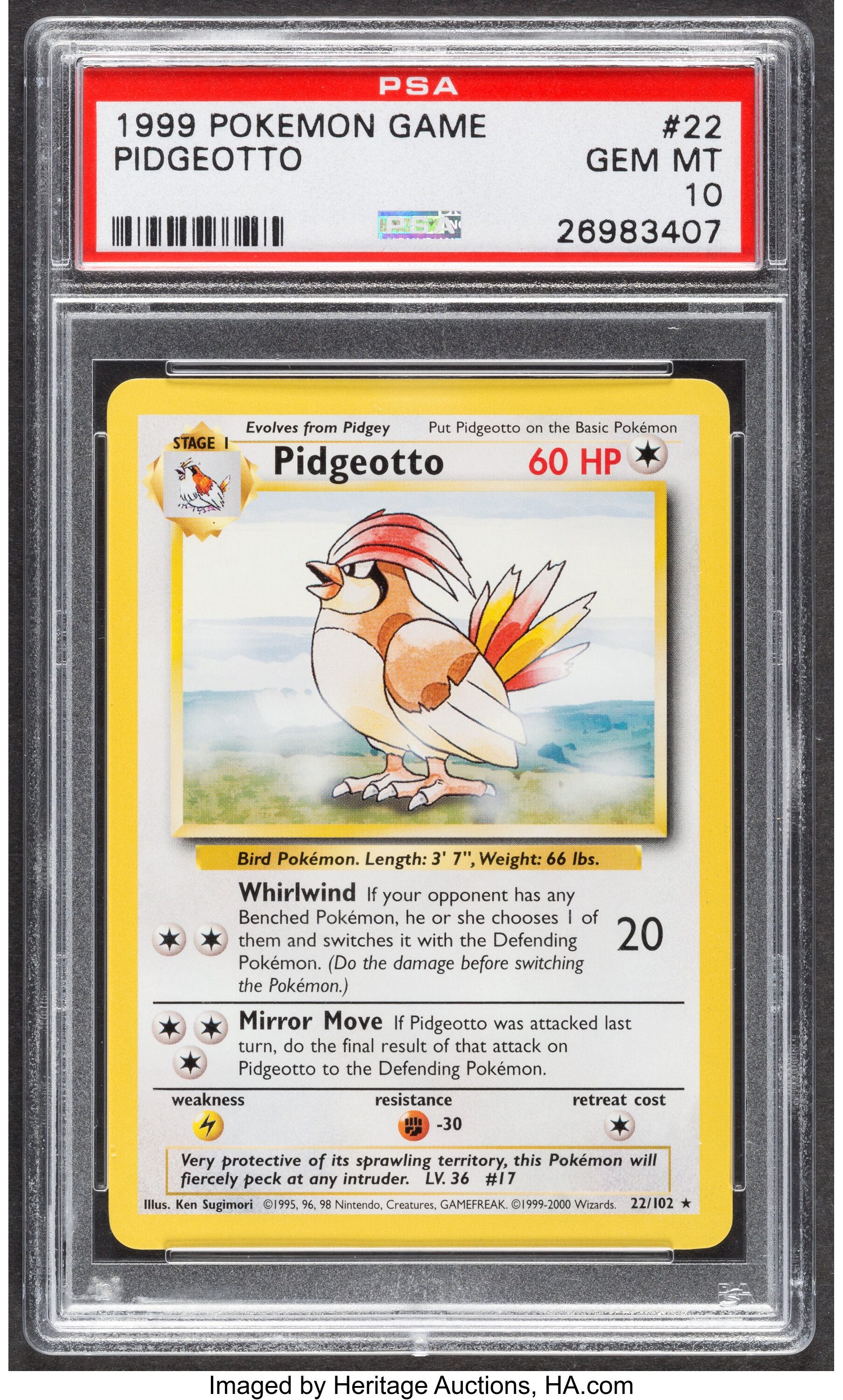 Pokémon Pidgeotto #22 Unlimited Base Set Trading Card (Wizards of