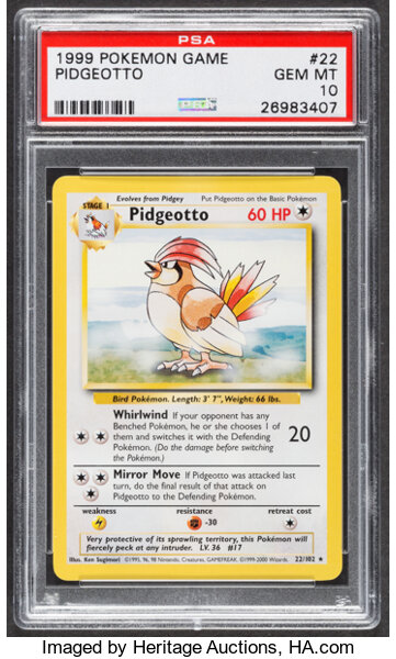 Pokémon Pidgeotto #22 Unlimited Base Set Trading Card (Wizards of