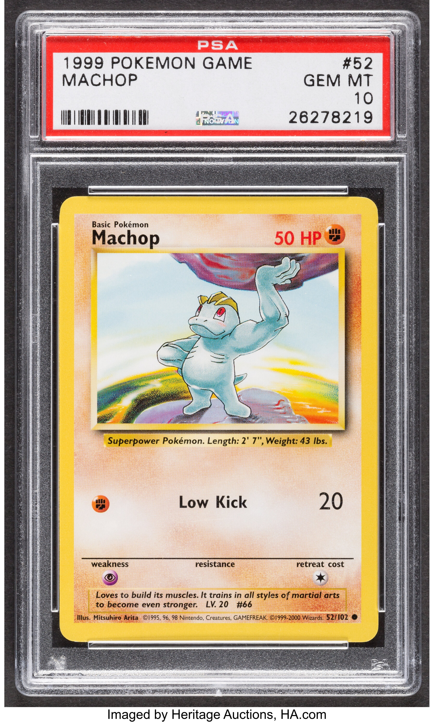 Pokémon Machop #52 Unlimited Base Set Trading Card (Wizards of the