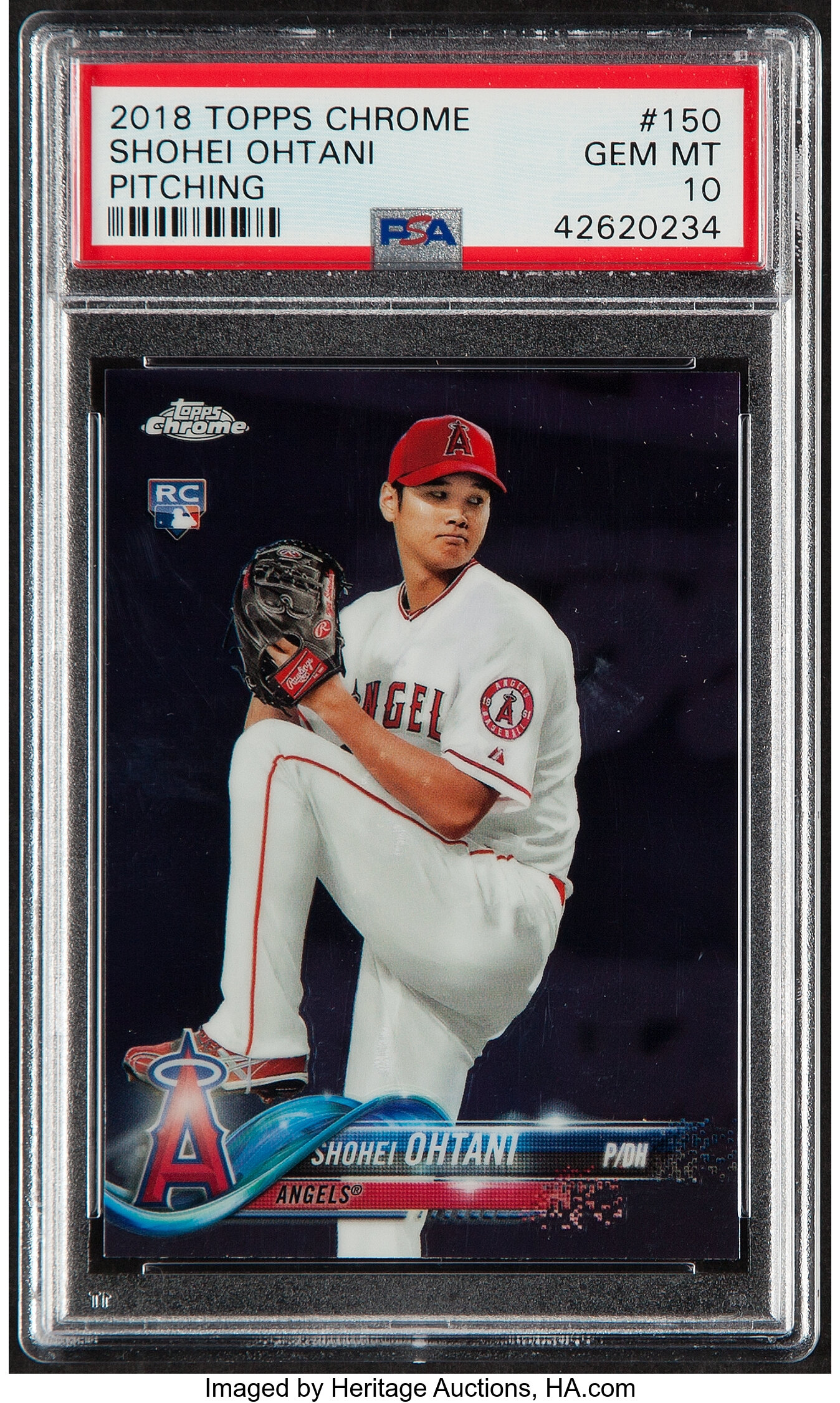 2018 Topps Chrome Refractor #150 Shohei Ohtani, Pitching Rookie