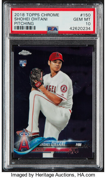 Sold at Auction: PSA 9 (Mint) 2018 Topps Chrome Pitching Shohei Ohtani RC