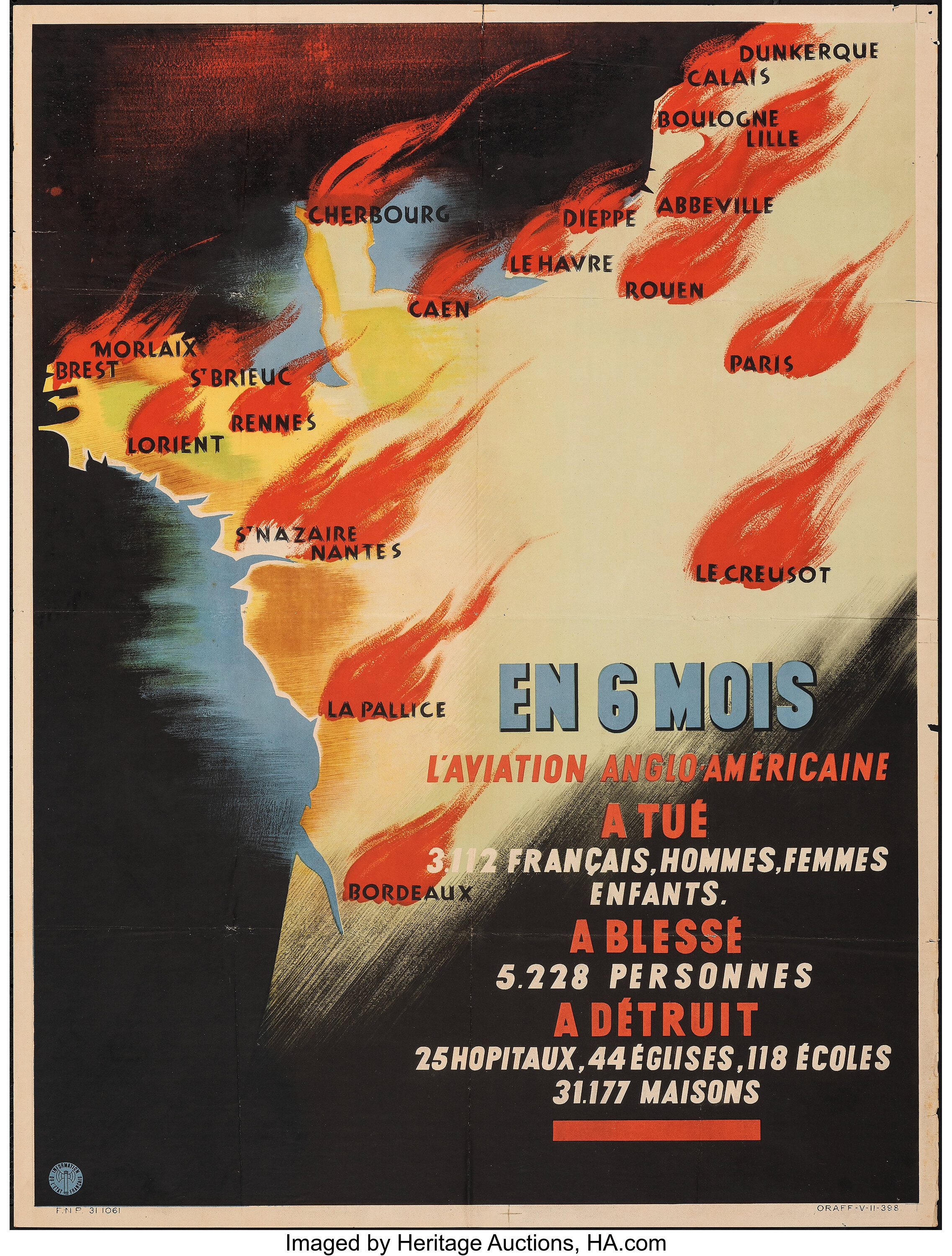 World War II Propaganda (Information from the State of France, | Lot ...