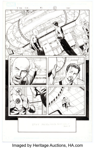 Original Comic Art:Story Page, Sean Chen and Victor Olazaba Iron Man: I Am Iron Man #1 Story Page 21 Original Art (Marvel, ...