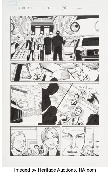 Original Comic Art:Story Page, Sean Chen and Victor Olazaba Iron Man: I Am Iron Man #1 Story Page 19 Original Art (Marvel, ...