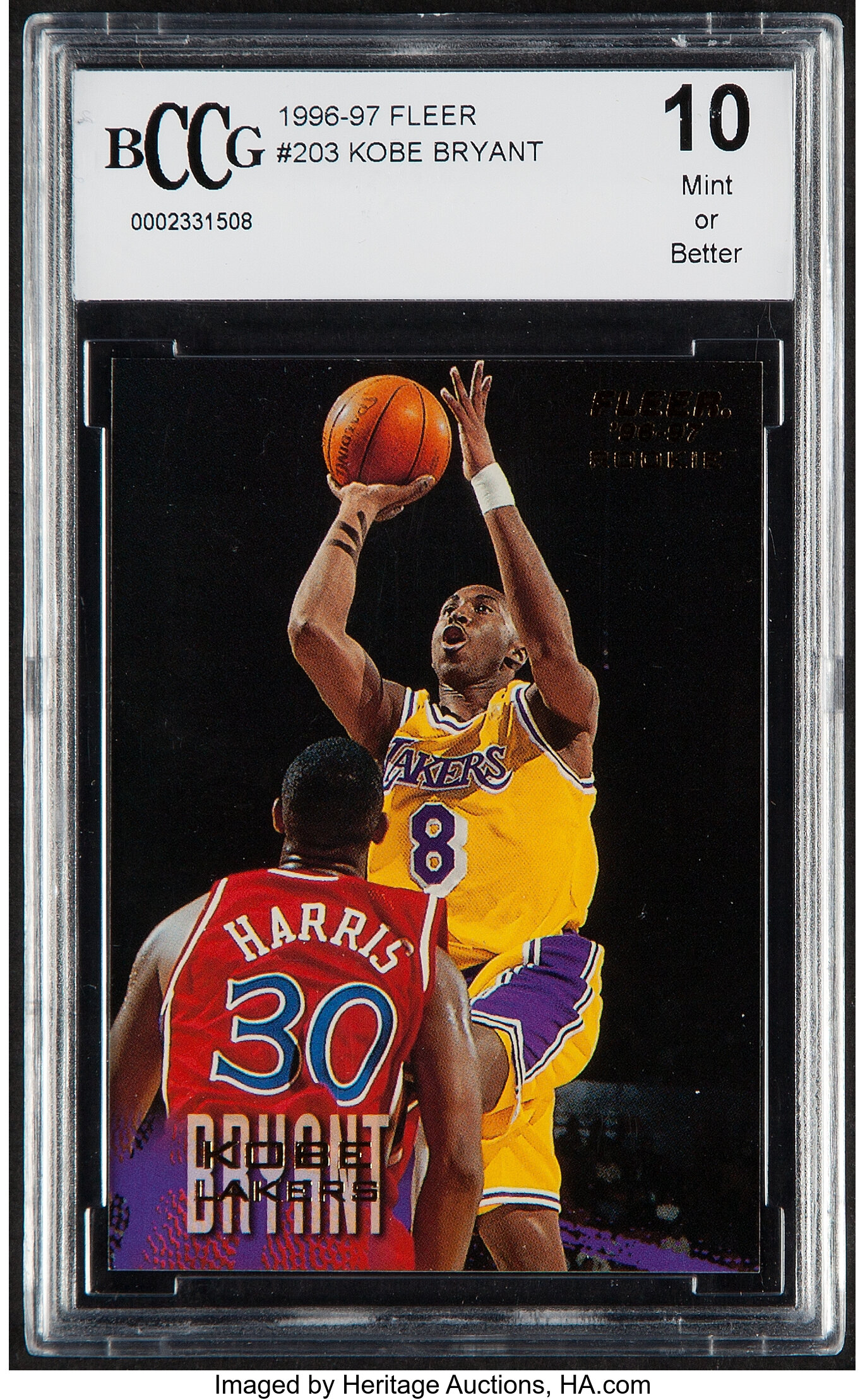 1996 Fleer Kobe Bryant #203 BCCG 10 Mint or Better.... Basketball | Lot  #58273 | Heritage Auctions
