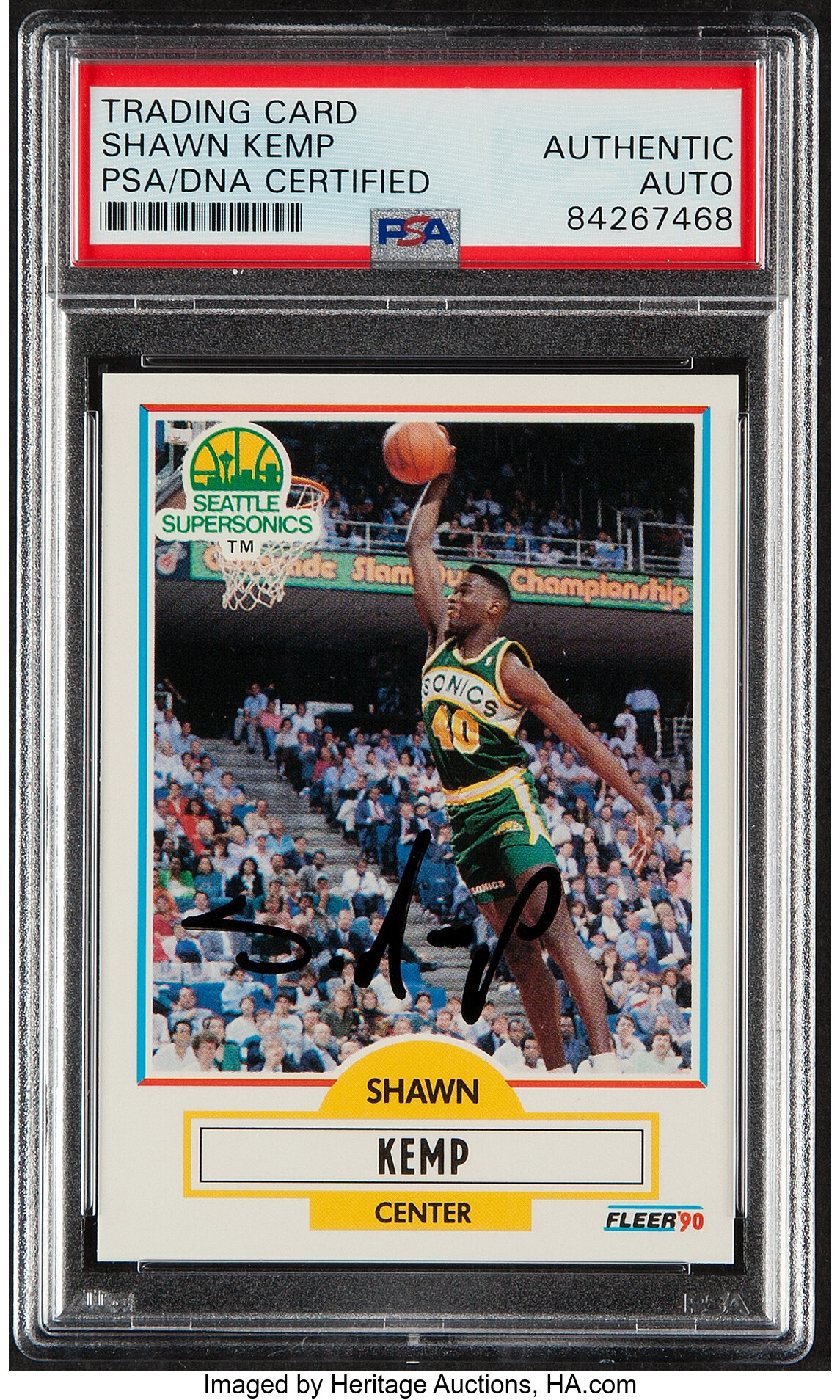 Seattle Supersonics Shawn Kemp Autographed Black Authentic