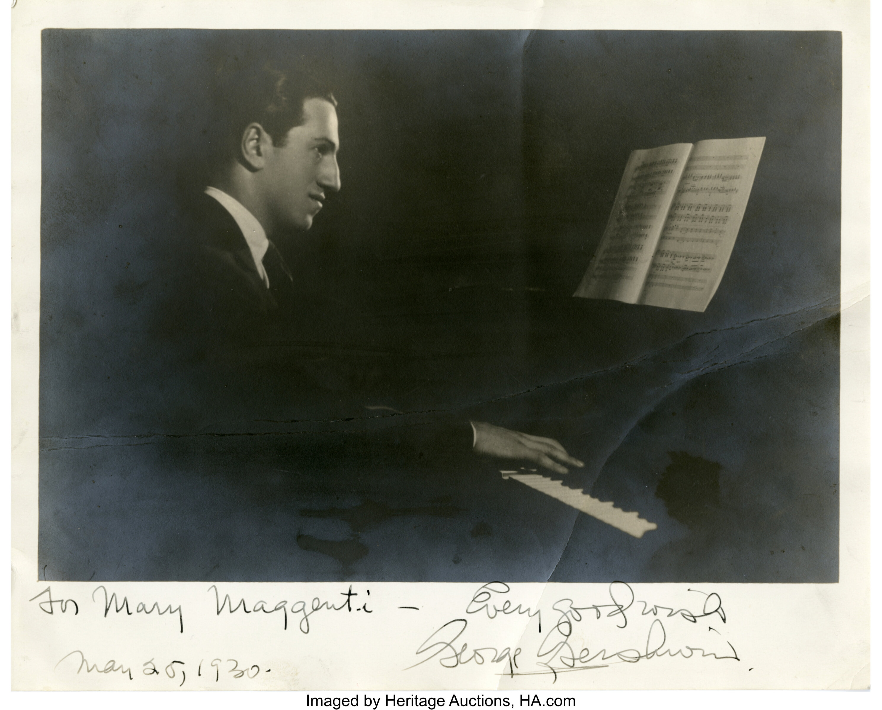 George Gershwin signed photograph at piano.... Movie/TV Memorabilia ...