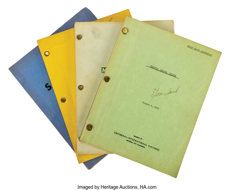 Collection of (7) feature-film scripts ex-libris actor Tom Irish ...
