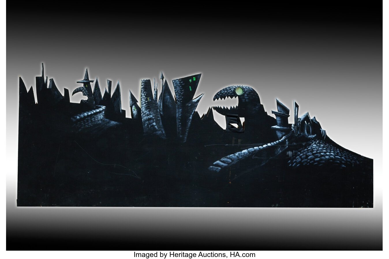 Halloween Town backlit skyline from The Nightmare Before Christmas., Lot  #1915