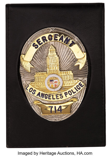 Police Badge Engraved Business Card Case