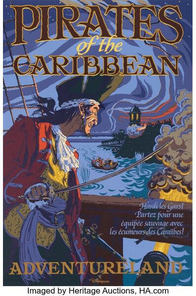 pirates of the caribbean disneyland poster