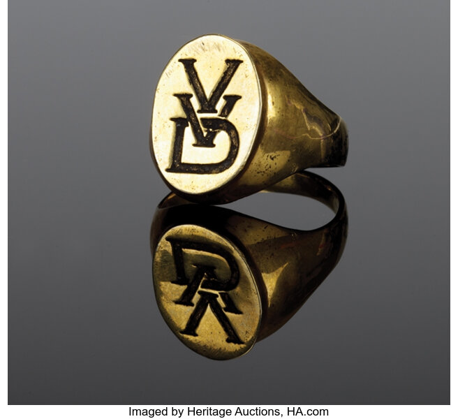 Used] LOUIS VUITTON Signet Ring Monogram Ring Silver Metal