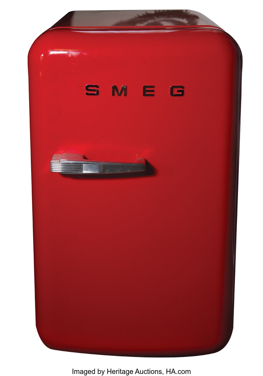 red mini fridge