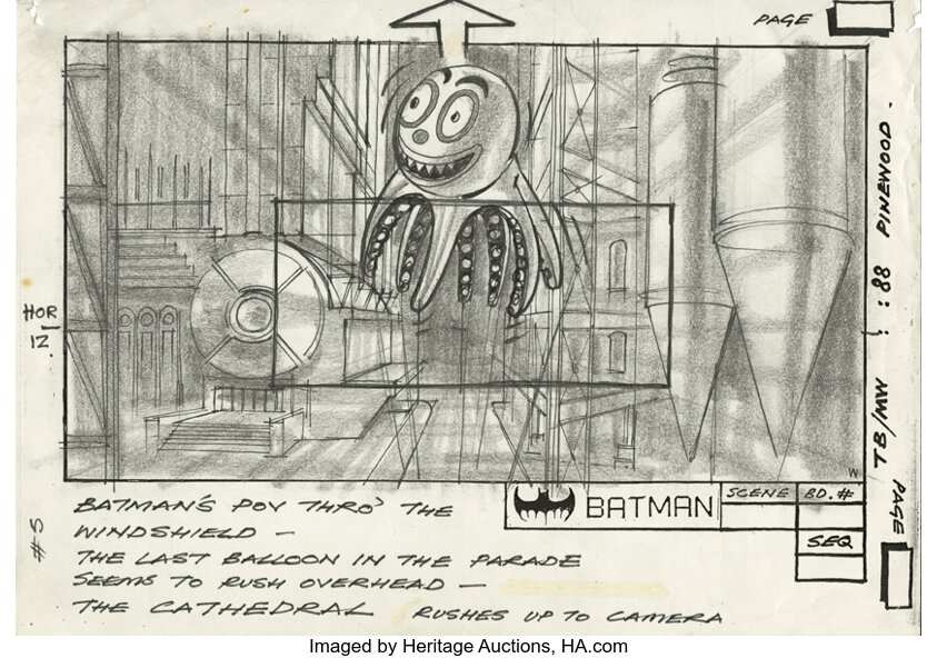 6) Original Batman storyboards and overlay. ... Movie/TV | Lot #1743 |  Heritage Auctions