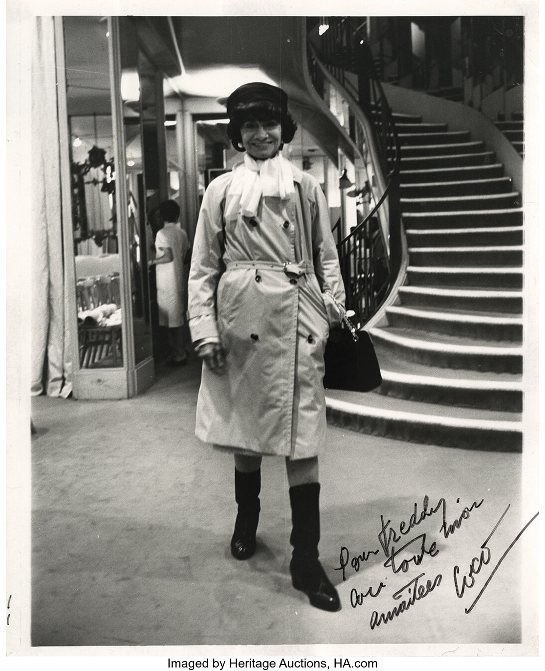Coco Chanel vintage original signed photographic portrait