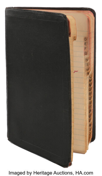 Marilyn Monroe's Personal Phonebook. (Total: 7 Items) Movie/TV