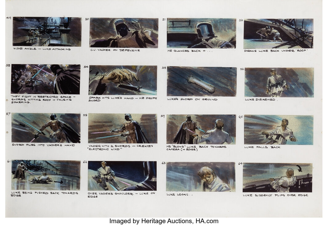 Original Roy Carnon storyboards (49 to 64) for Star Wars: Episode VI ...