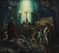 Ben Hur studio commissioned The Crucifixion oil by Ben Stahl Lot