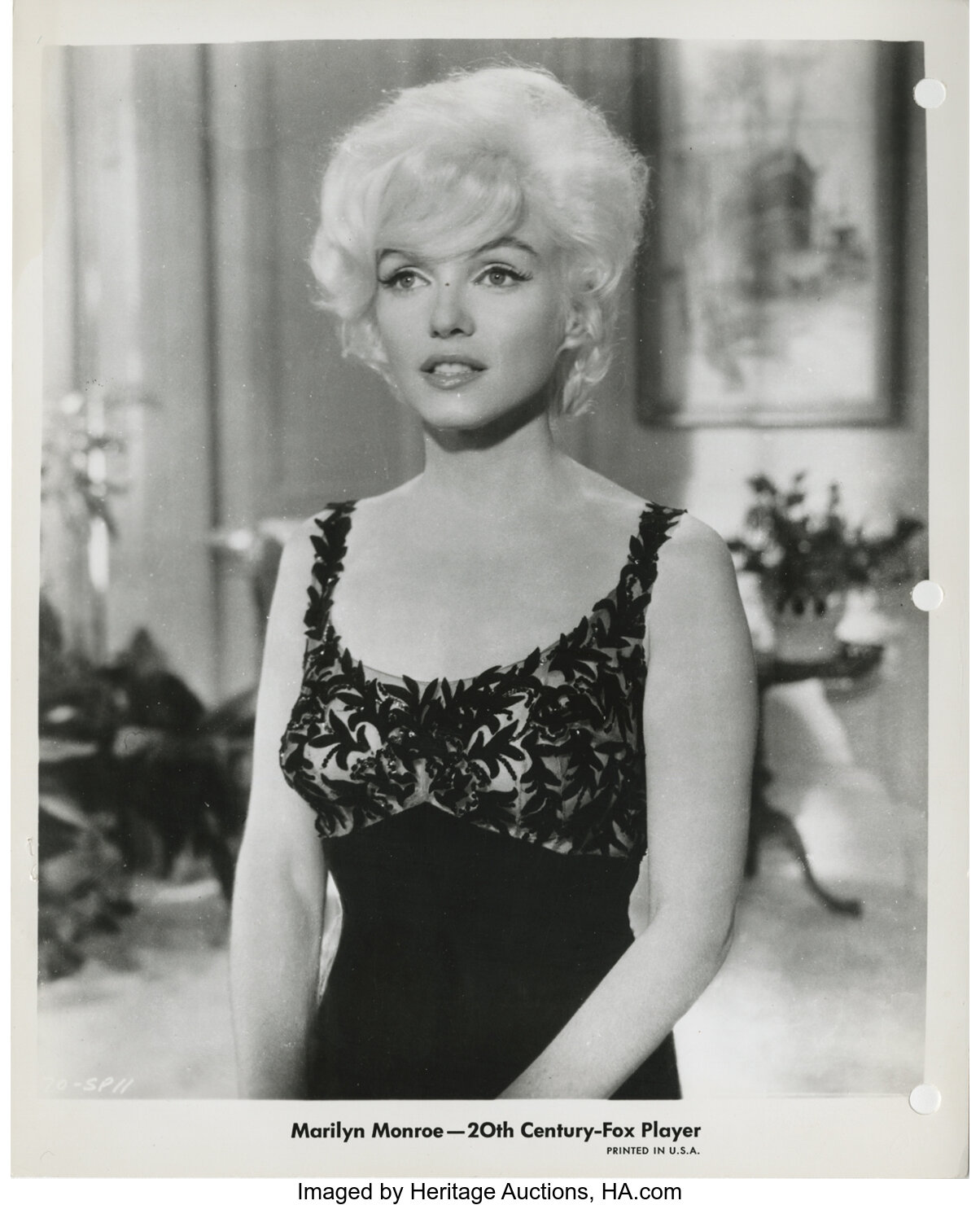 Marilyn Monroe Black and White Printed Dress Something's Gotta Give