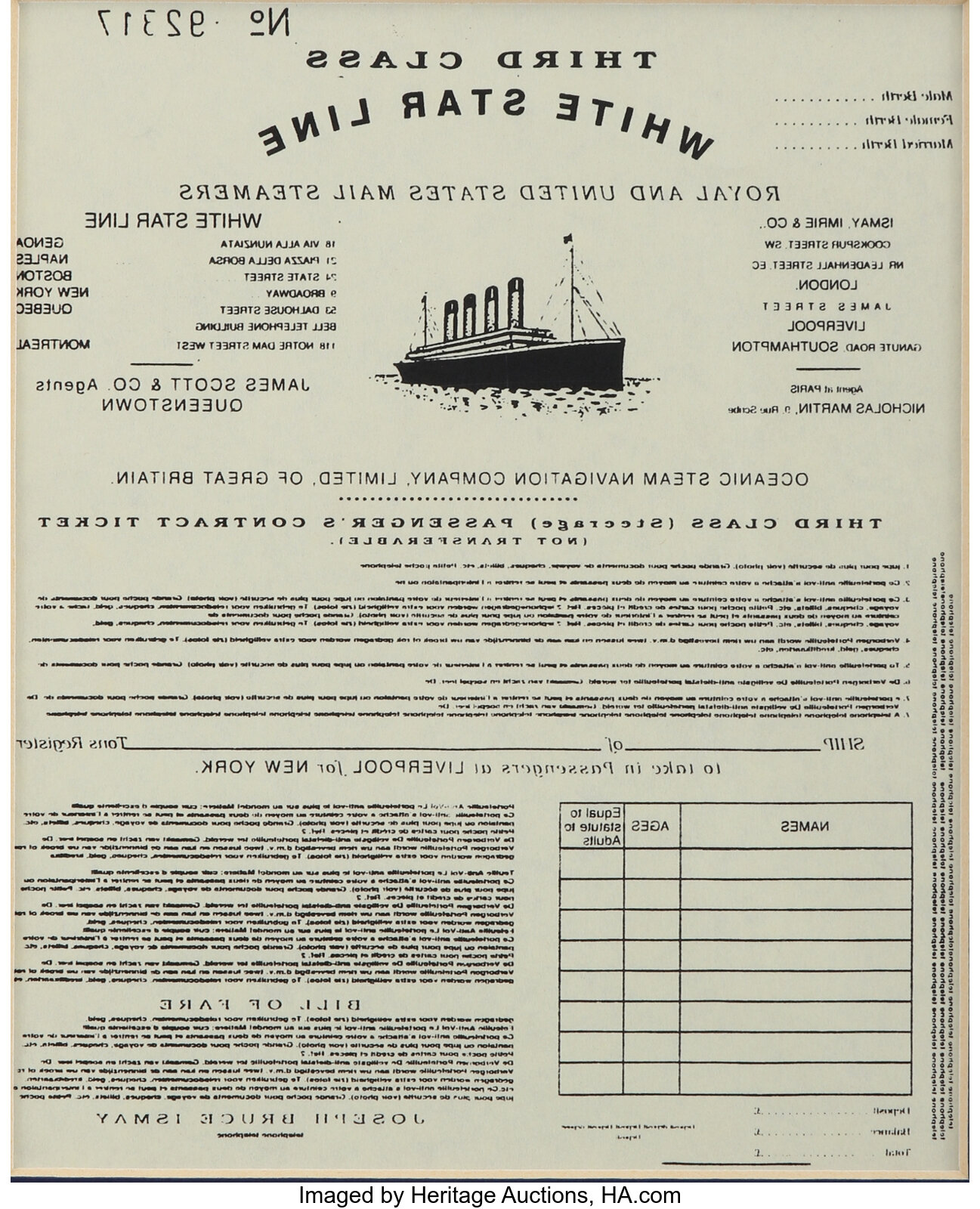 LOT:3100  Titanic (1997) Props from the movie including two luggag