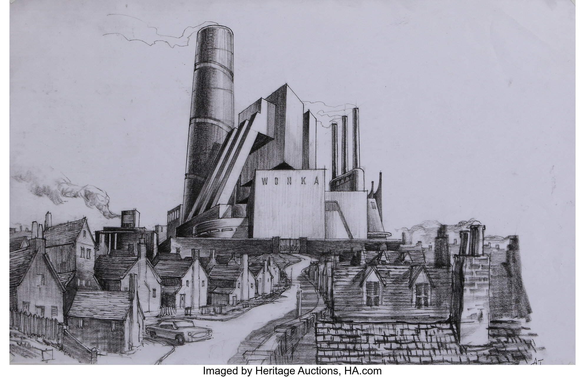 Charlie and the Chocolate Factory concept sketch of 