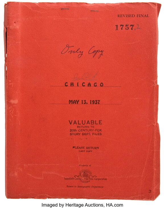 In Old Chicago vintage original script.... Movie/TV Memorabilia | Lot ...