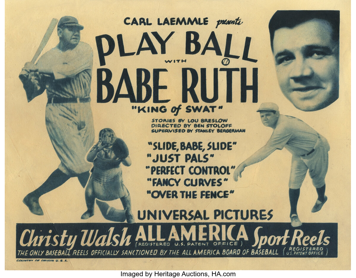 Babe Ruth Play Ball - VINTAGE POSTER