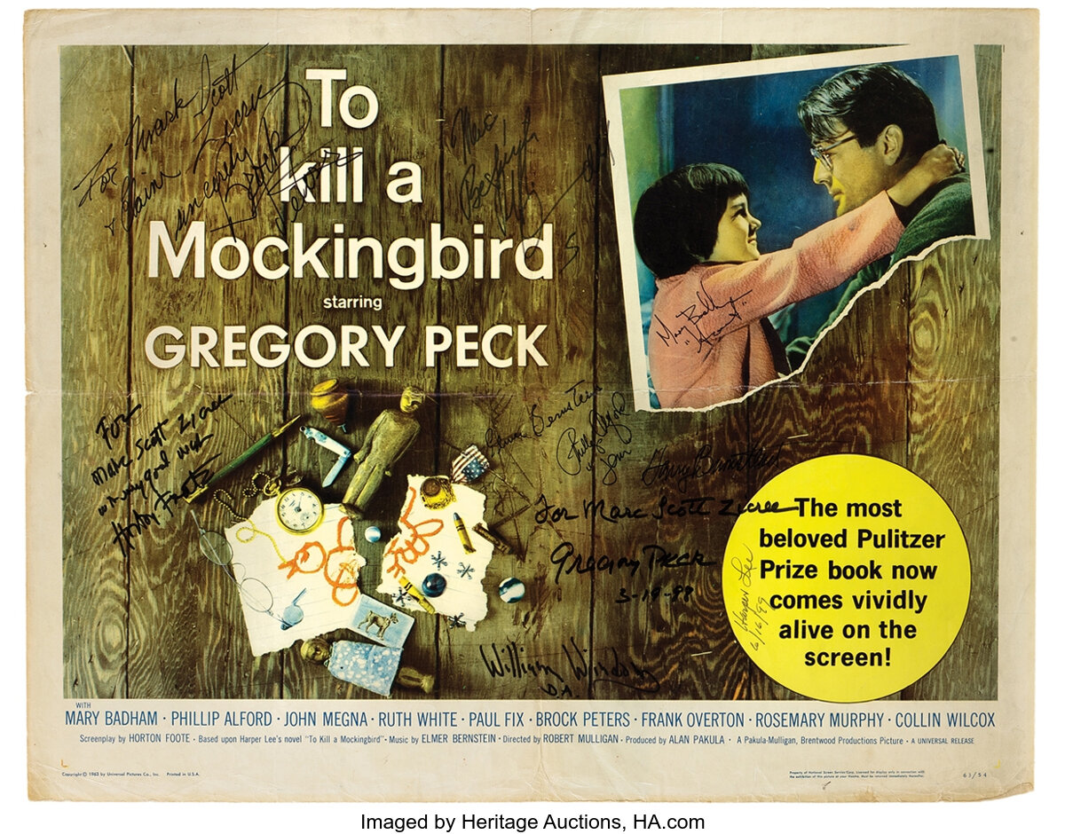 To Kill a Mockingbird vintage original half-sheet poster signed by ...