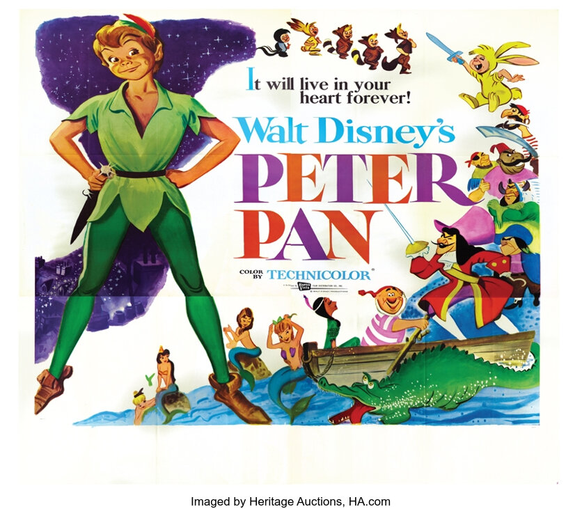 Peter Pan re-release six-sheet poster. ... Animation Art | Lot #1352 ...