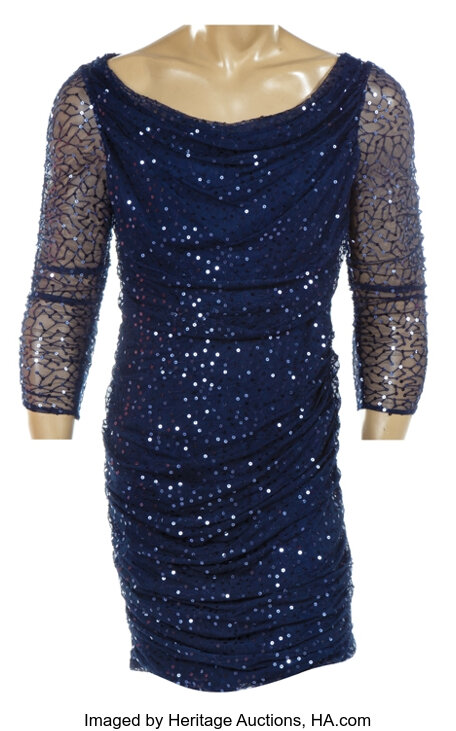 Mercedes (Played by Amber Riley) blue sequin gown and feather | Lot ...