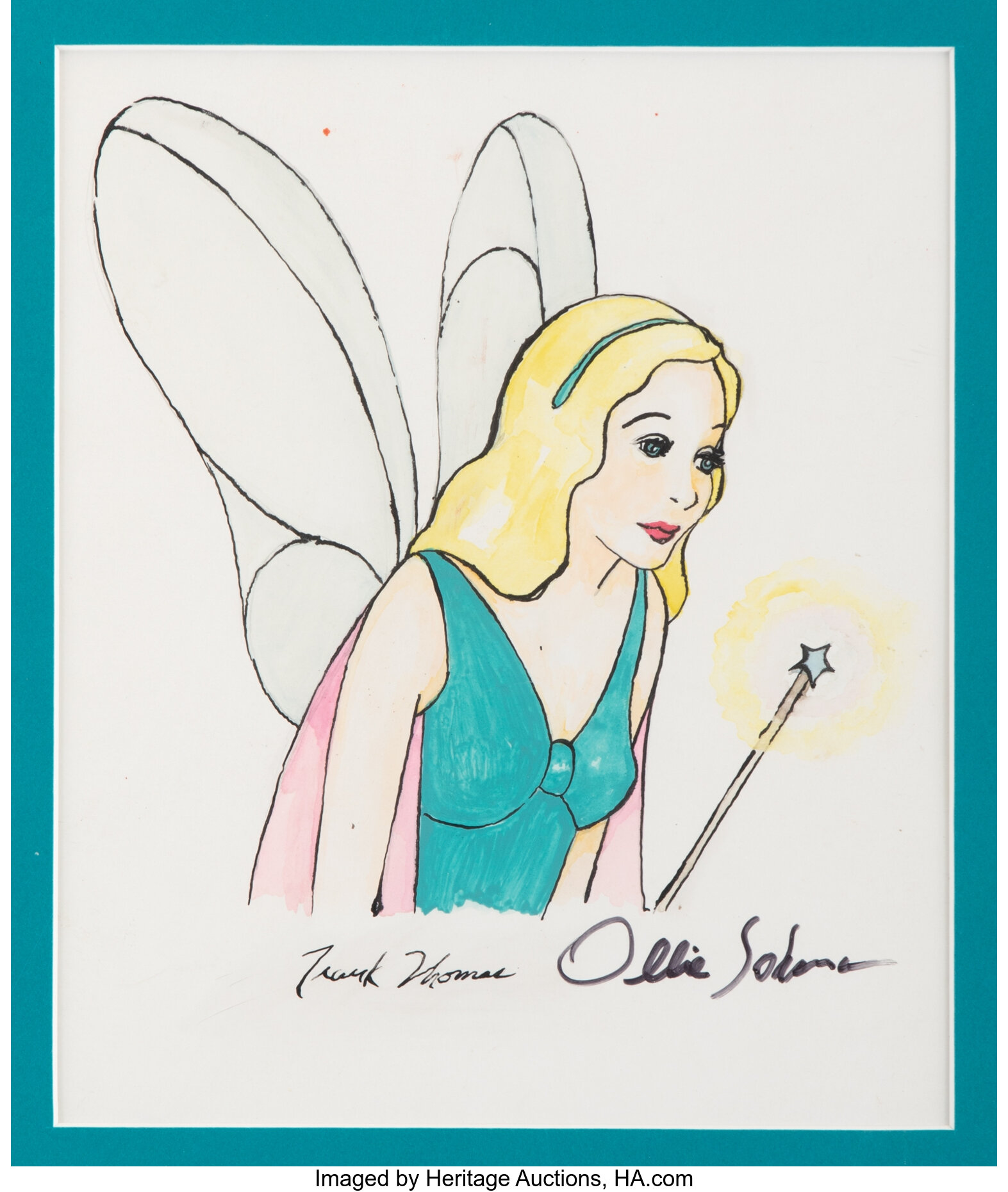 Blue Fairy Drawing By Frank Thomas And Ollie Johnston From Lot 1373 Heritage Auctions