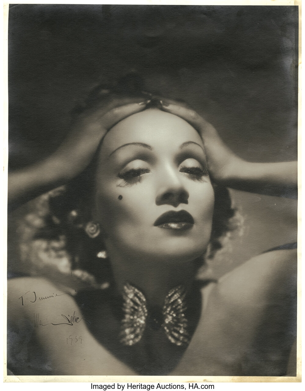 Marlene Dietrich signed oversize photograph.... Movie/TV Memorabilia ...