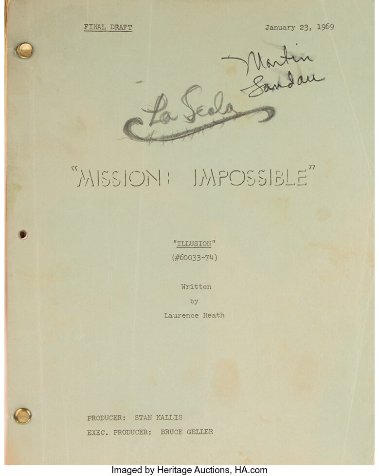 Martin Landau (2) personal shooting scripts for Mission: Impossible ...