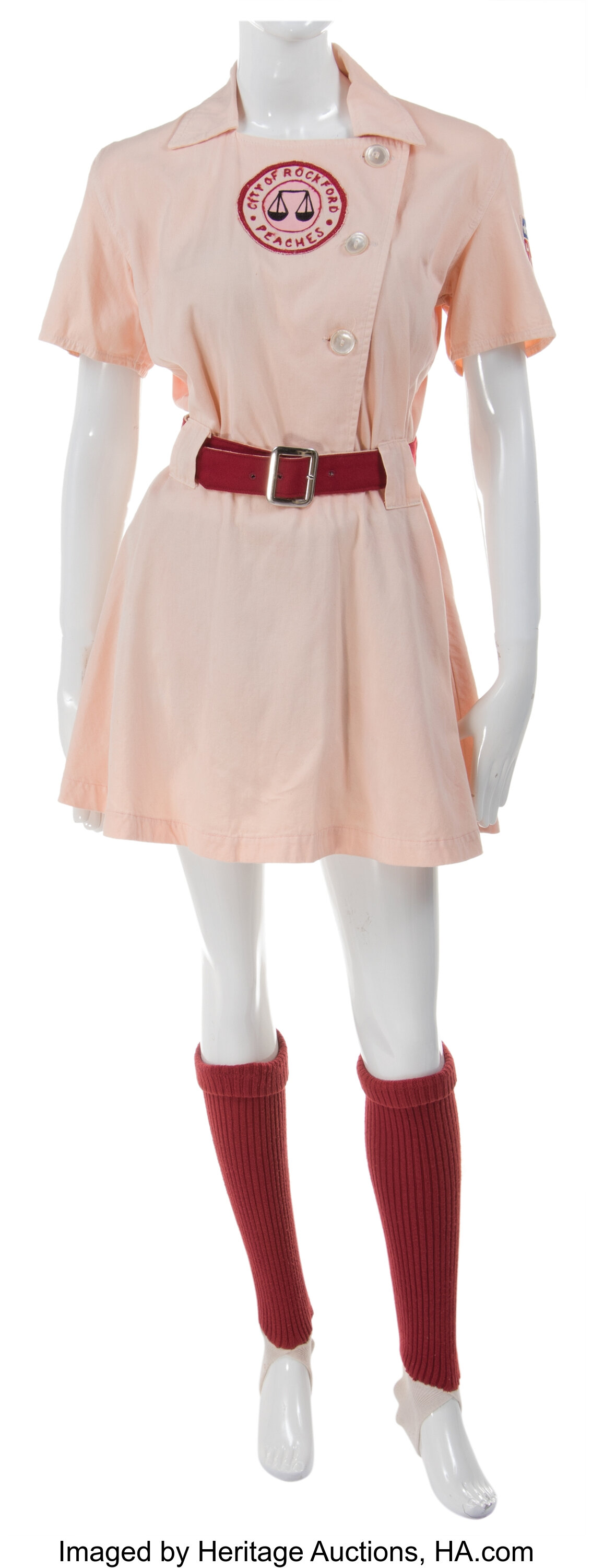 Anne Ramsay Helen Haley Rockford Peaches uniform from A League of, Lot  #1798