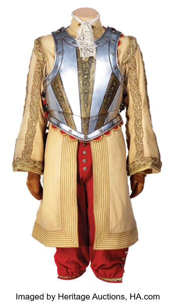 Leonardio DiCaprio King Louis XIV armored costume from The Man in, Lot  #2479