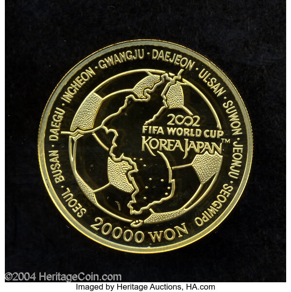 Korea: Gold 20,000 Won 2002, Fr-20, Gem Proof in the original case