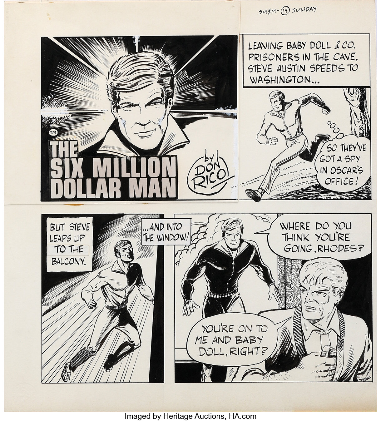 Don Rico signed original art for an unpublished comic strip | Lot #1397 ...