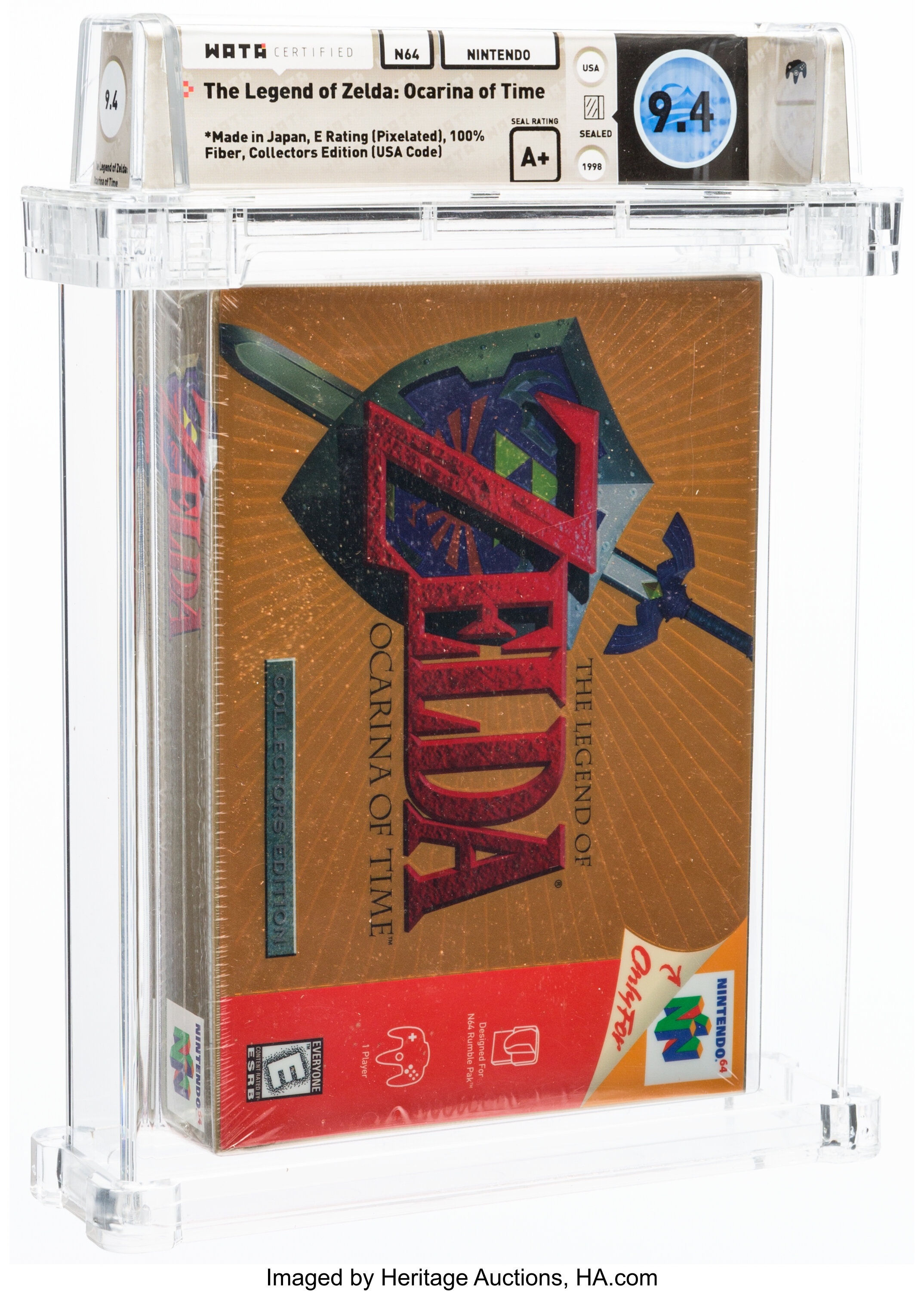 1998 N64 Nintendo (USA) The Legend of Zelda: Ocarina of Time Sealed Video  Game - WATA 9.4/A++ on Goldin Auctions