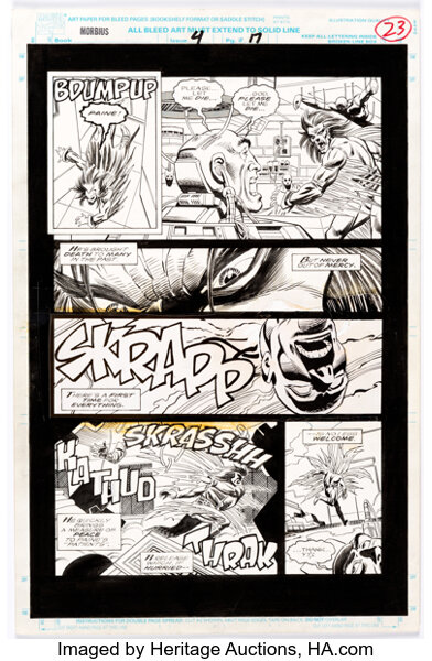 Original Comic Art:Story Page, Ron Garney and Mike Witherby Morbius: The Living Vampire #4 Story Page 17 Original Art (Marv...