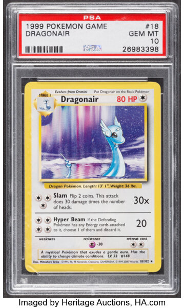 Pokémon Dragonair #18 Unlimited Base Set Trading Card (Wizards of