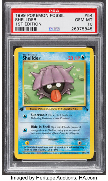  Pokemon - Shellder (54) - Fossil - 1st Edition : Toys