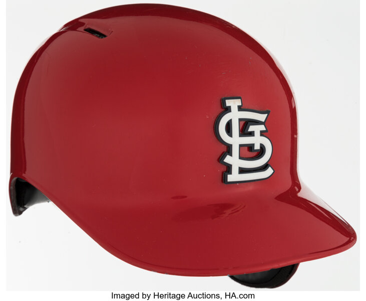 Cardinals Authentics: Randy Arozarena Game Worn Home Red Helmet