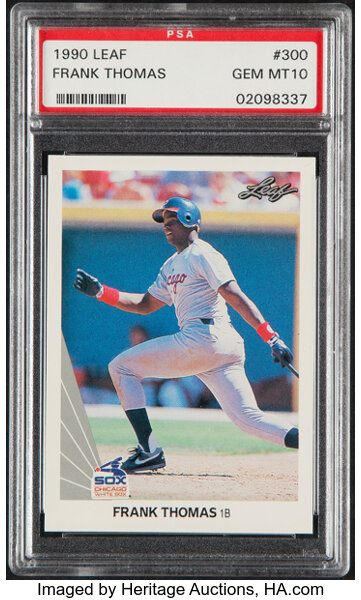 1990 Leaf Frank Thomas #300 PSA Gem Mint 10. Baseball Cards