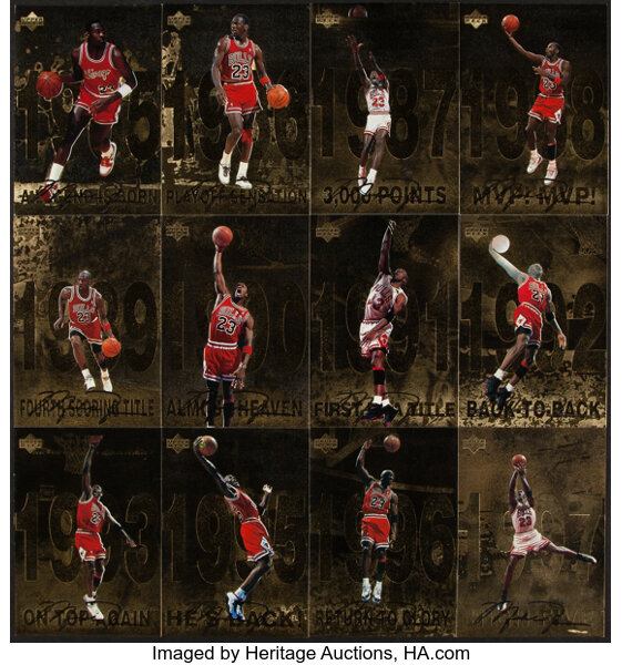 1998 Upper Deck Michael Jordan Jumbo Gold Card Complete Set | Lot