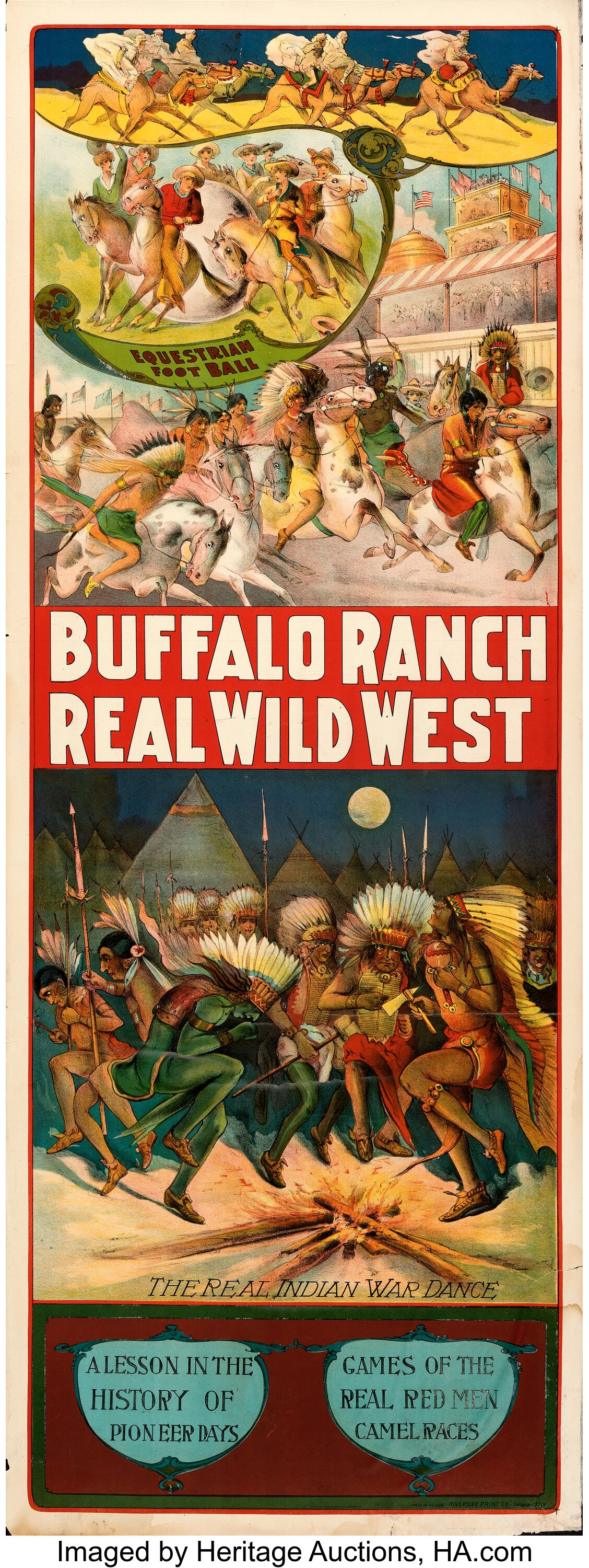 Buffalo Ranch Real Wild West (c. 1910). Rolled, Fine+. Poster (21 ...