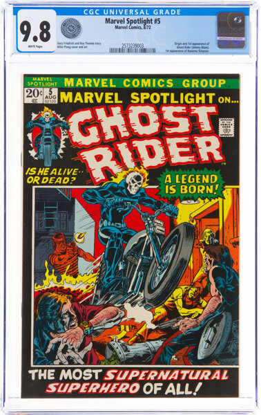 Bronze Age (1970-1979):Superhero, Marvel Spotlight #5 Ghost Rider (Marvel, 1972) CGC NM/MT 9.8 White pages....