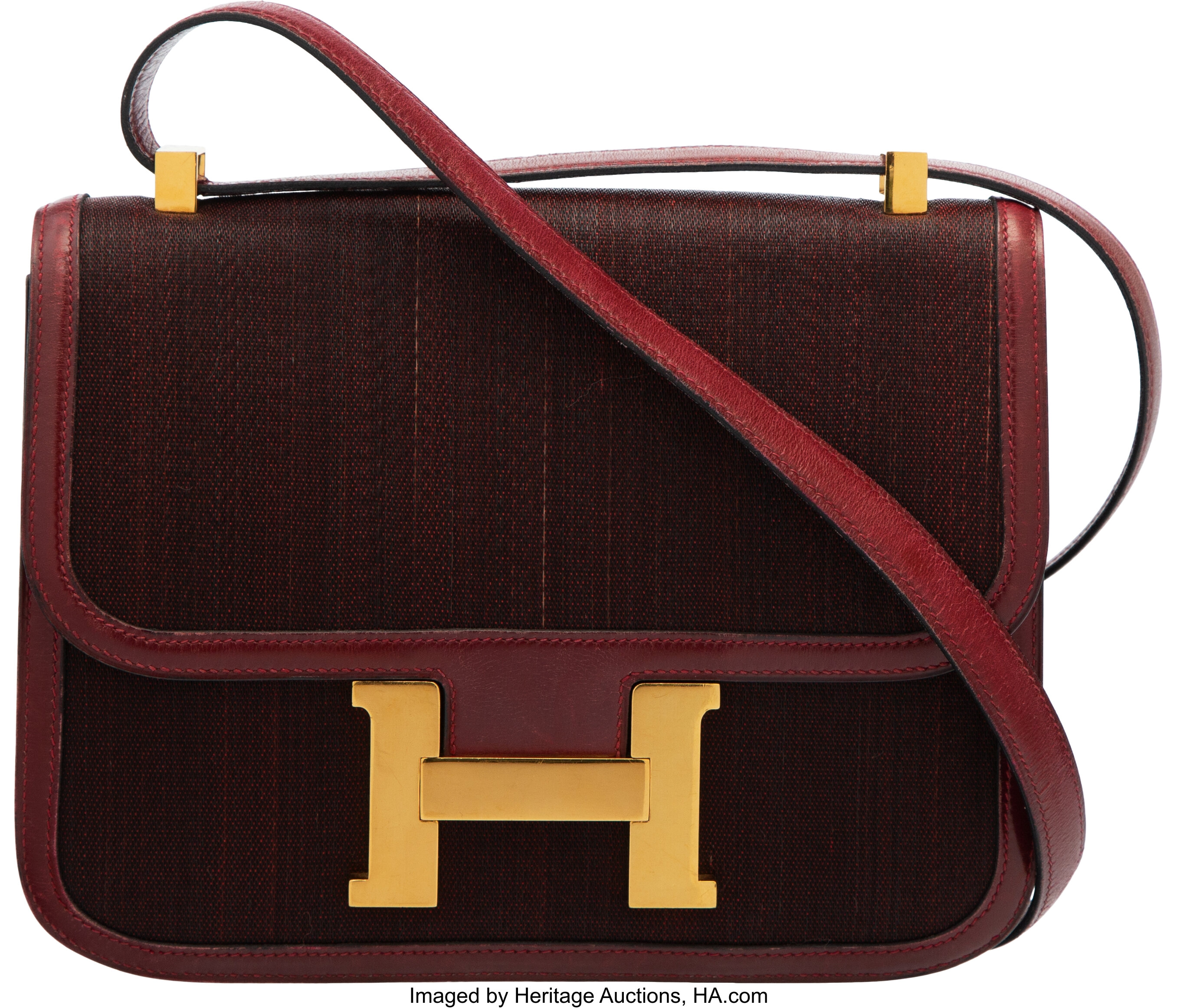 A ROUGE H CALF BOX LEATHER CONSTANCE 23 WITH GOLD HARDWARE