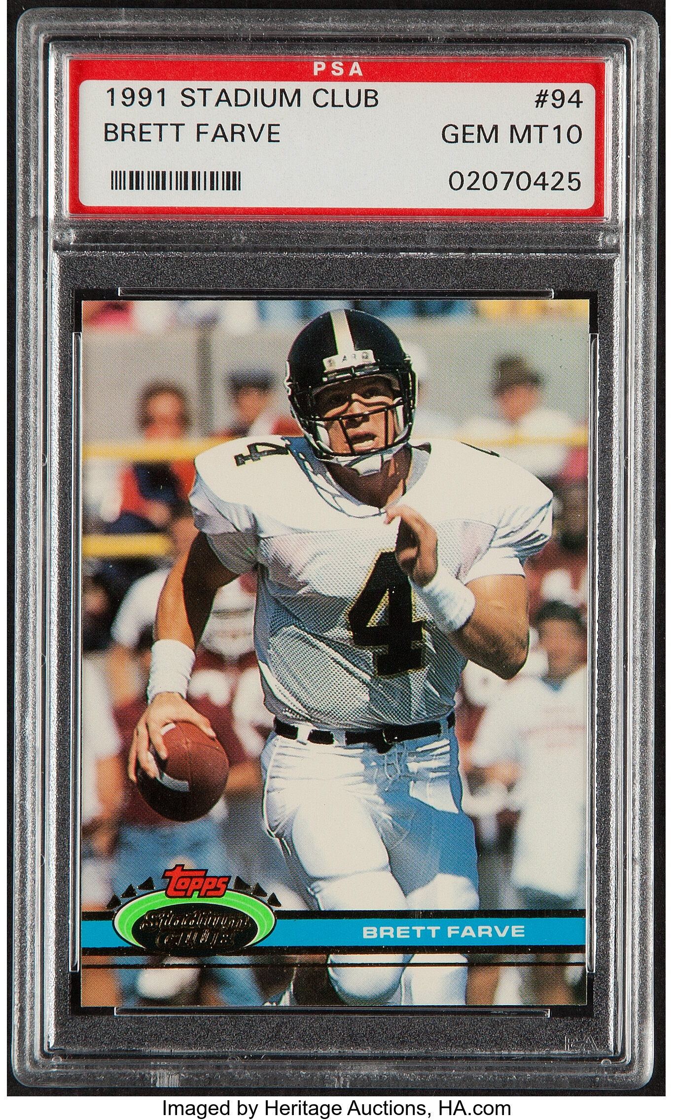 1991 Topps Stadium Club #94 Brett Favre PSA 10 RC Rookie Auto 83835776 –  The Jersey Source