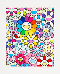 Takashi Murakami x MADSAKI Flowers Black B Silkscreen Print