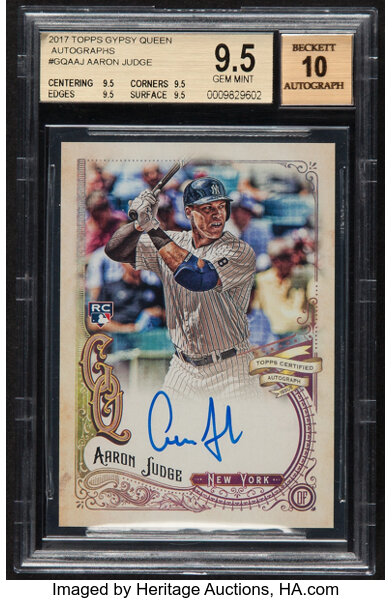 2017 Topps Heritage Aaron Judge #214 PSA Gem Mint 10.  Baseball